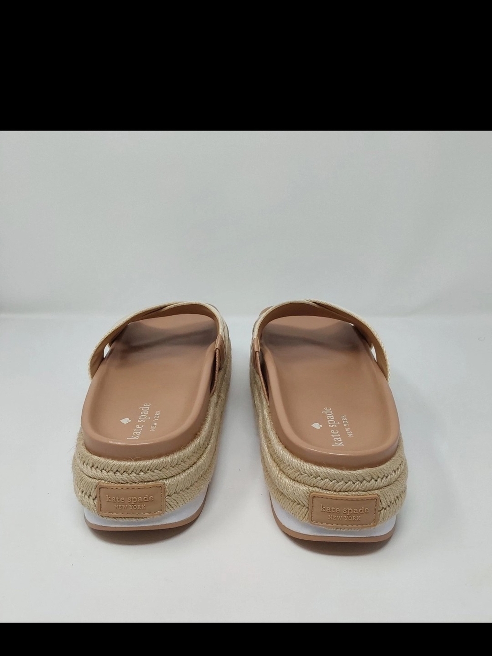 NIB Kate Spade Piper Flatform Espadrille Sandals Size 7.5 Neutral Beige - Picture 5 of 7
